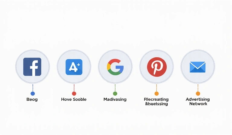 Icone di diversi servizi di terze parti come Google e Facebook che rappresentano i cookie di terze parti