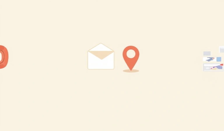 Contact information icons: phone, email, and location pin