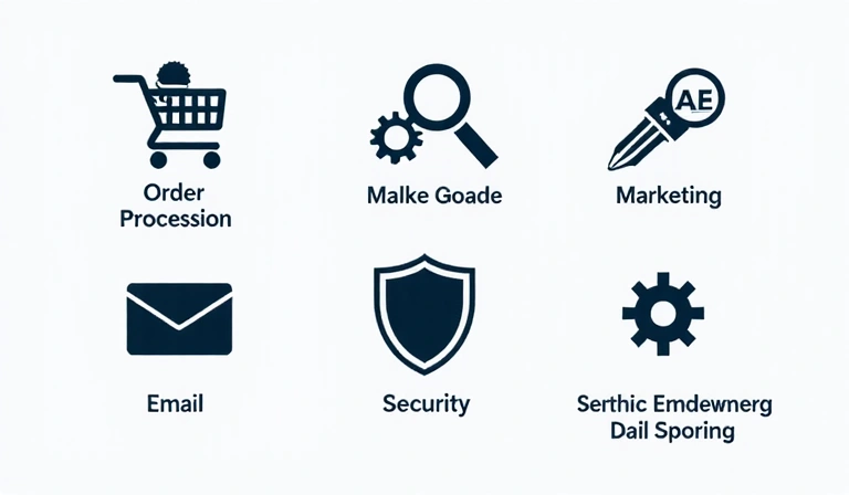 Infographic showing various uses of data for business improvement