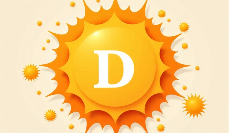 Immagine astratta moderna che rappresenta la vitamina D e i suoi benefici per la salute maschile, senza testo